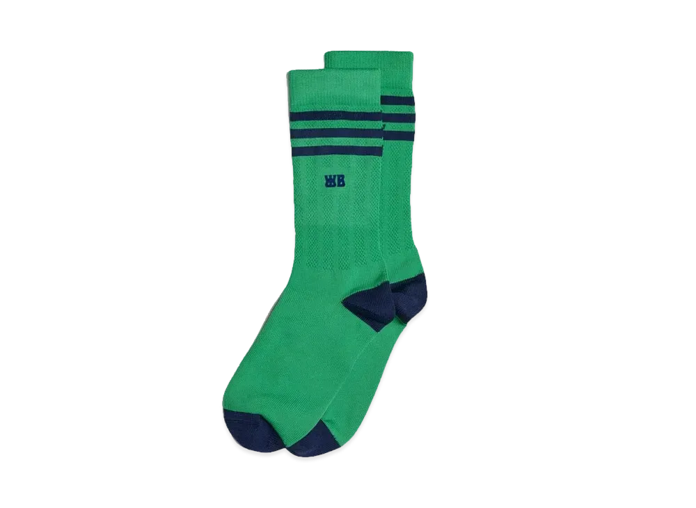 Adidas x Wales Bonner Crew Socks "Vivid Green/College Navy"