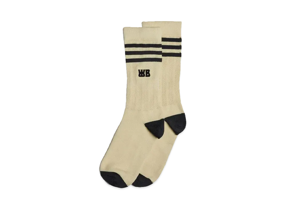 Adidas x Wales Bonner Crew Socks "Sandy Beige/Black" IN0660