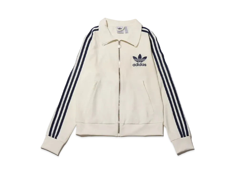 adidas Premium Originals Crepe Track Top "Off White/Dark Blue"