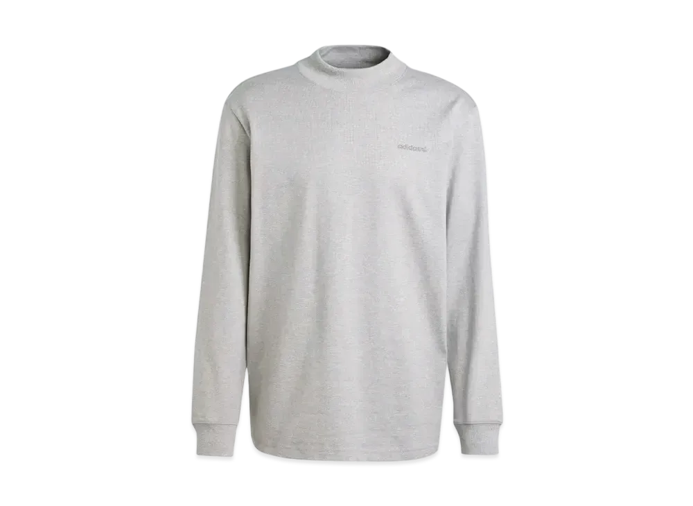 adidas Long Sleeve Mock Neck T-Shirt "Medium Grey"