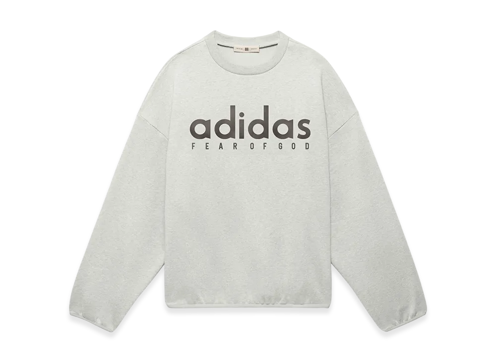 アディダス x フィアオブゴッド アスレチックス コットンフリース クルーネック "ミディアムグレーヘザー"