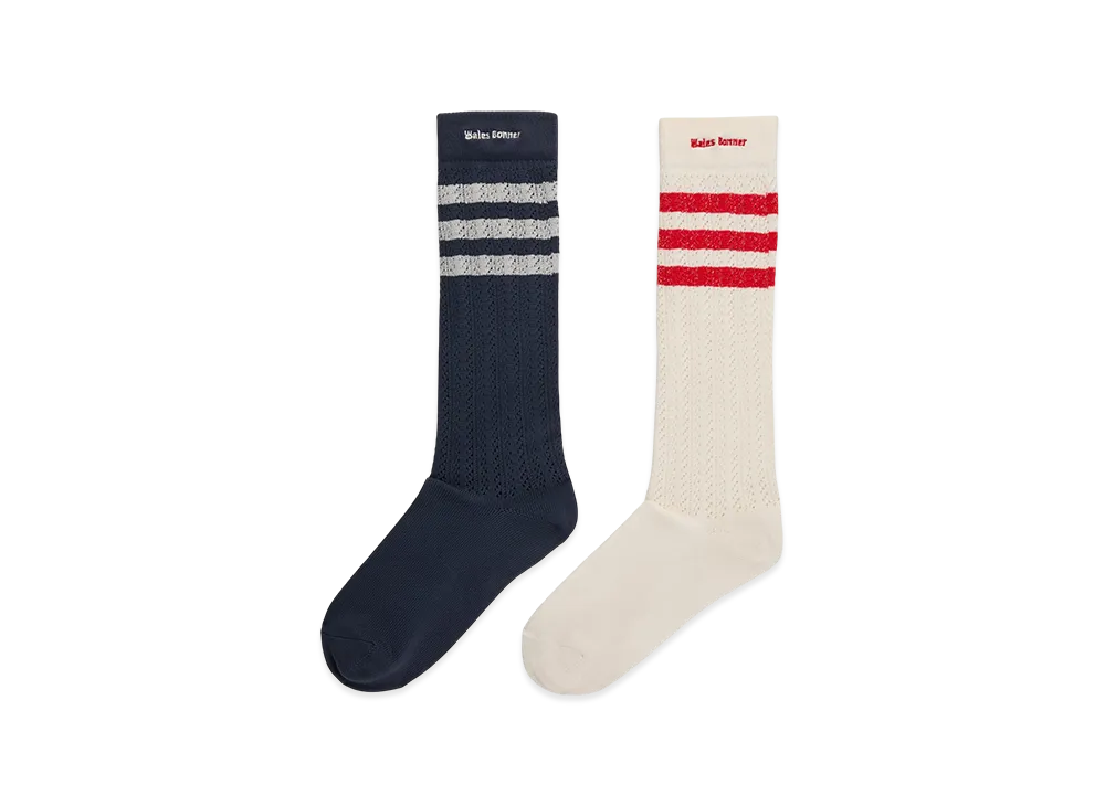 adidas x Wales Bonner Crochet High Socks "Chalk White/Night Navy"