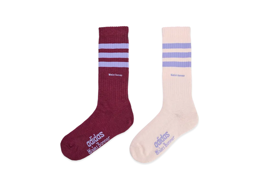 adidas x Wales Bonner 3-Stripes Socks "Maroon/Wonder Quartz"