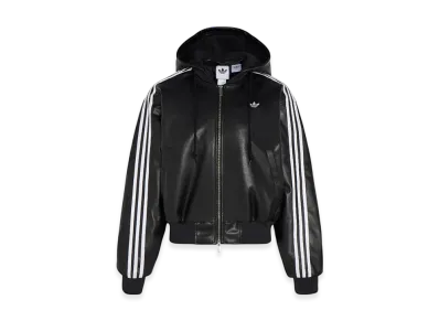 adidas Originals Hooded Leather Jacket Pad "Black"