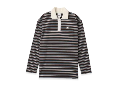 adidas Striped LS Polo "Brown"
