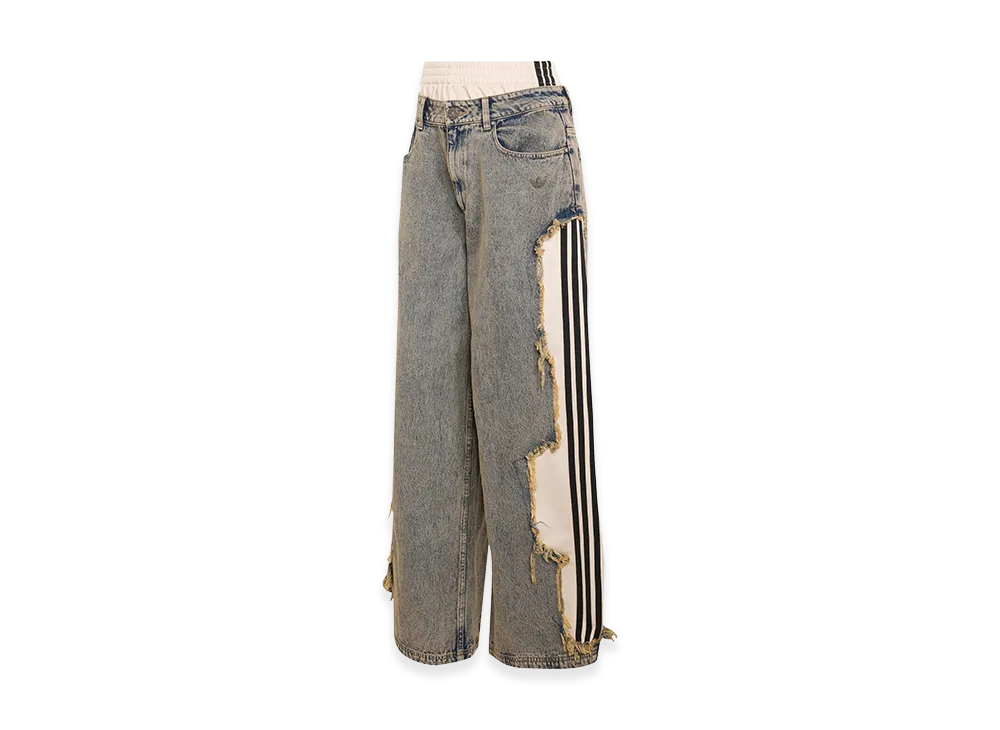 adidas Women's Adilenium 5.0 Deconstructed Denim Pants "ChalkyBrown"