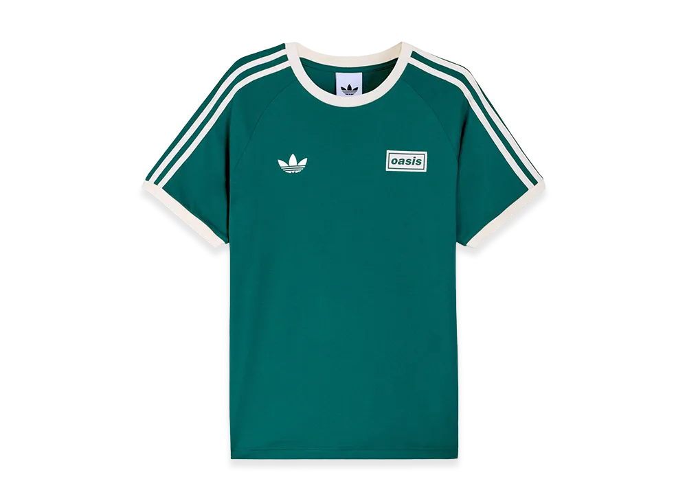 adidas x Oasis Tour 3-Stripes T-Shirt "Collegiate Green/Cream White"