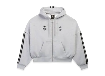 adidas x Willy Chavarria Full Zip Logo Hoodie "Light Grey Heather"