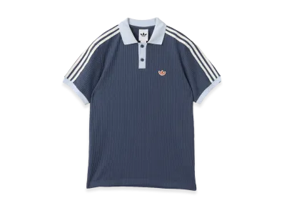 adidas Waffle Knit Polo Shirt "Blue"