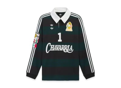 adidas x Willy Chavarria Long Sleeve Rugby Shirt "Black/Aurora Ivy"