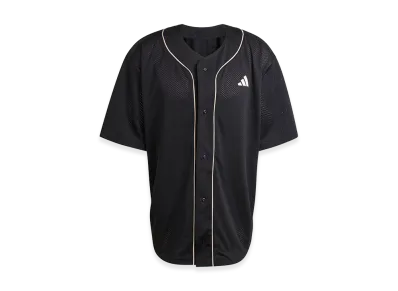 adidas Stadium Mesh Baseball Shirt "Black/Crystal Linen/Off White"