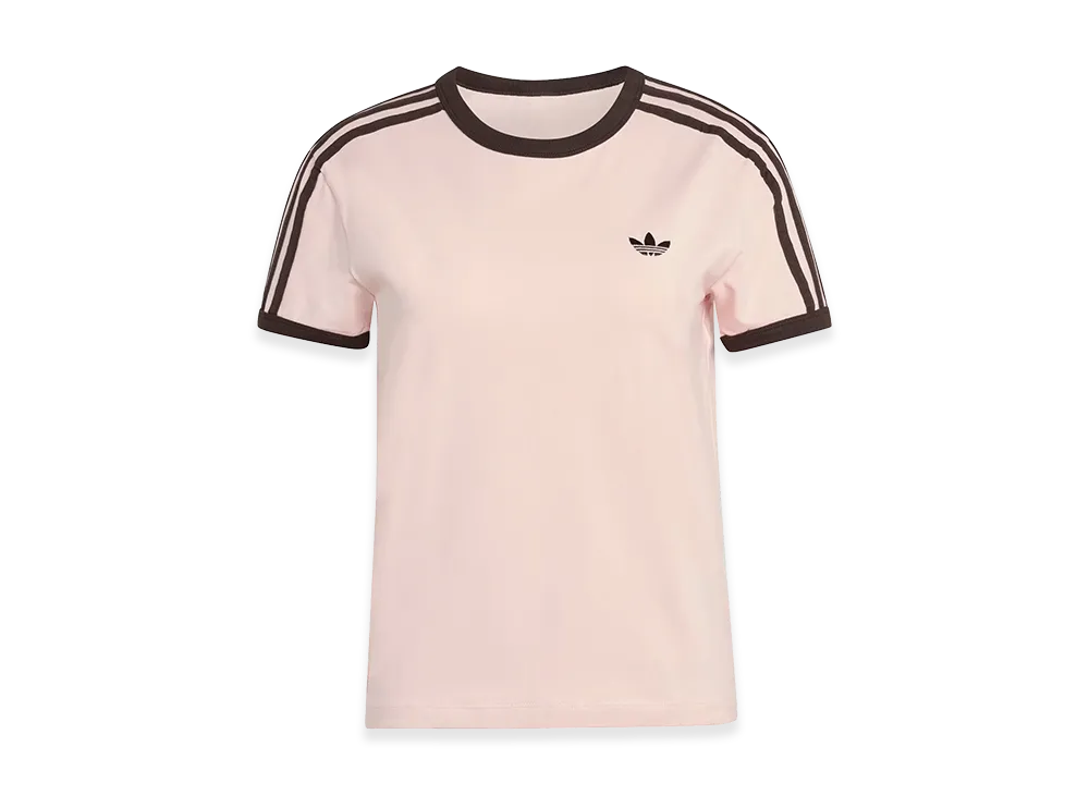 adidas Women's 3 Stripes Slim Tee "Sandy Pink/Aurora Coffee"