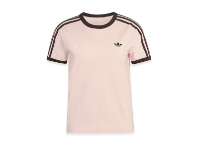 adidas Women's 3 Stripes Slim Tee "Sandy Pink/Aurora Coffee"
