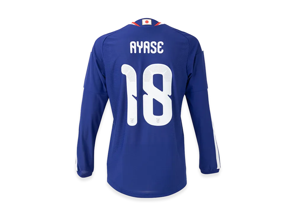 adidas Soccer Japan 2026 Home Authentic Long Sleeve Jersey #18 Ayase Ueda "Japan Blue/Ash Blue"
