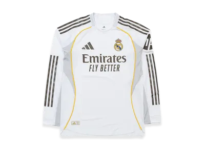 adidas 25-26 Real Madrid Home Authentic Long Sleeve Jersey "White"