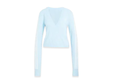 adidas Adiluna Season 2 x BLACKPINK JENNIE Women's Knit Wraparound Cardigan "Light Blue"