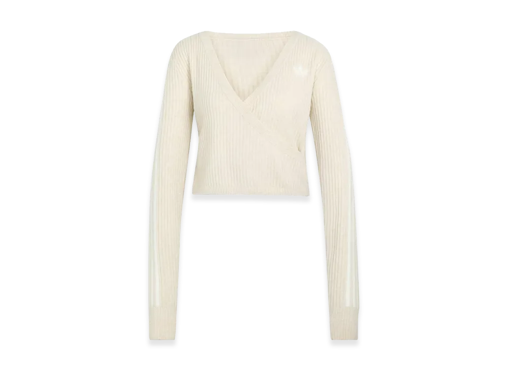 adidas Adiluna Season 2 x BLACKPINK JENNIE Women's Knit Wraparound Cardigan "Ivory"