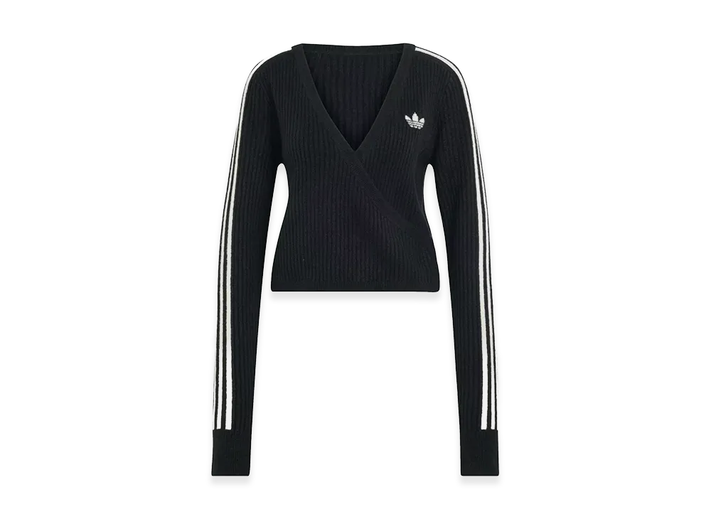 adidas Adiluna Season 2 x BLACKPINK JENNIE Women's Knit Wraparound Cardigan "Black"