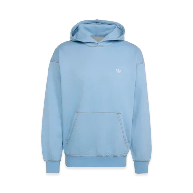 adidas Trefoil Essentials Printed Denim Loose Hoodie "Light Blue Mel"