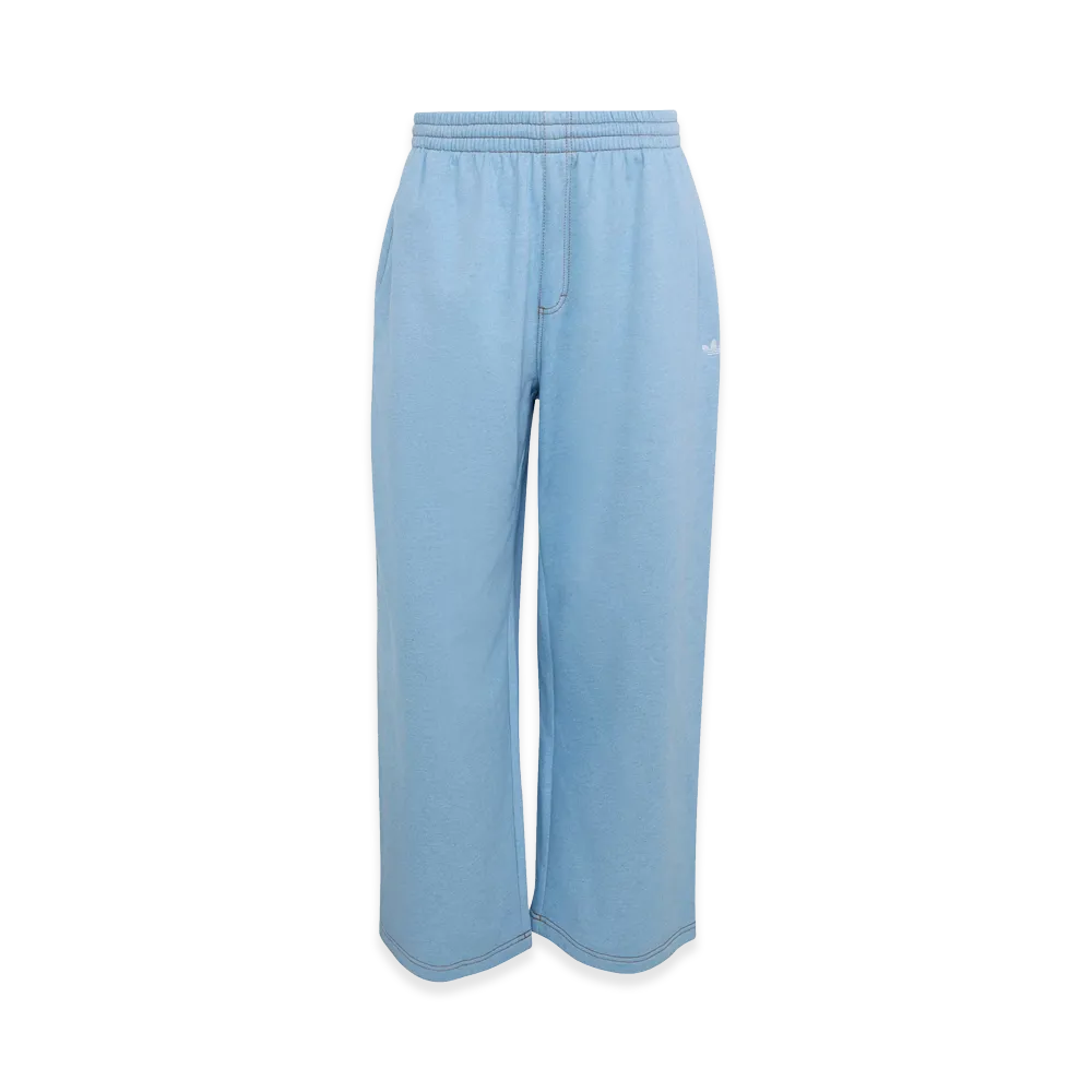 adidas Trefoil Essentials Printed Denim Open Hem Pants "Light Blue Mel"