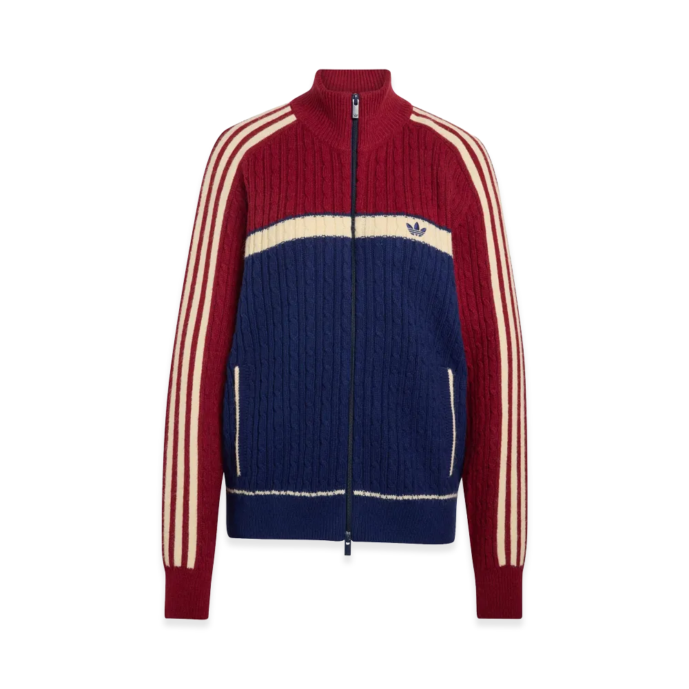 adidas Women's Knit Archive Track Top "Team Navy Blue 2 / Collegiate Burgundy"