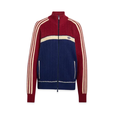 adidas Women's Knit Archive Track Top "Team Navy Blue 2 / Collegiate Burgundy"