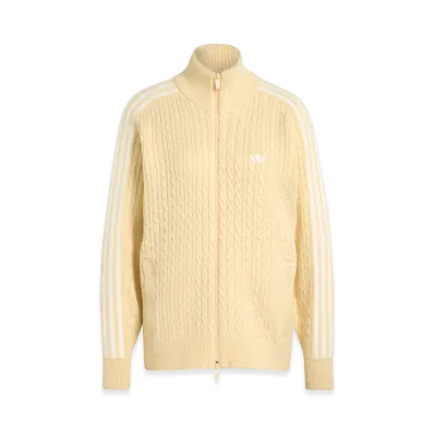 adidas Women's Knit Firebird Track Top Loose "Warm Vanilla"