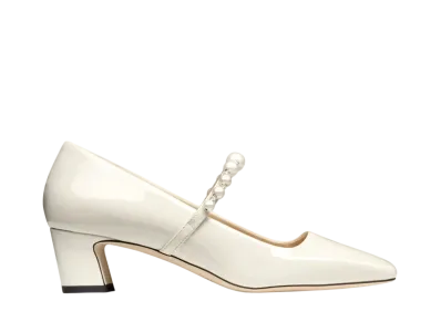 Jimmy Choo Women's Ade 45 Patent Leather Pumps "Latte/White"