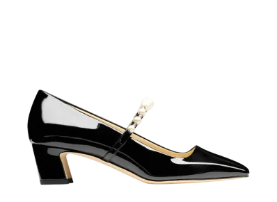Jimmy Choo Women's Ade 45 Patent Leather Pumps "Black/White"