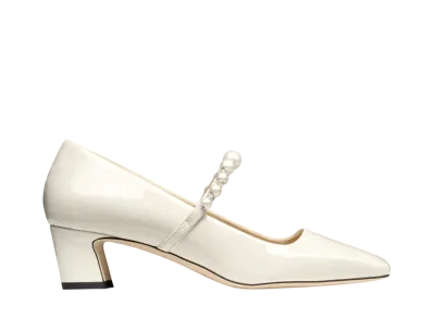 Jimmy Choo Women's Ade 45 Patent Leather Pumps "Latte/White"