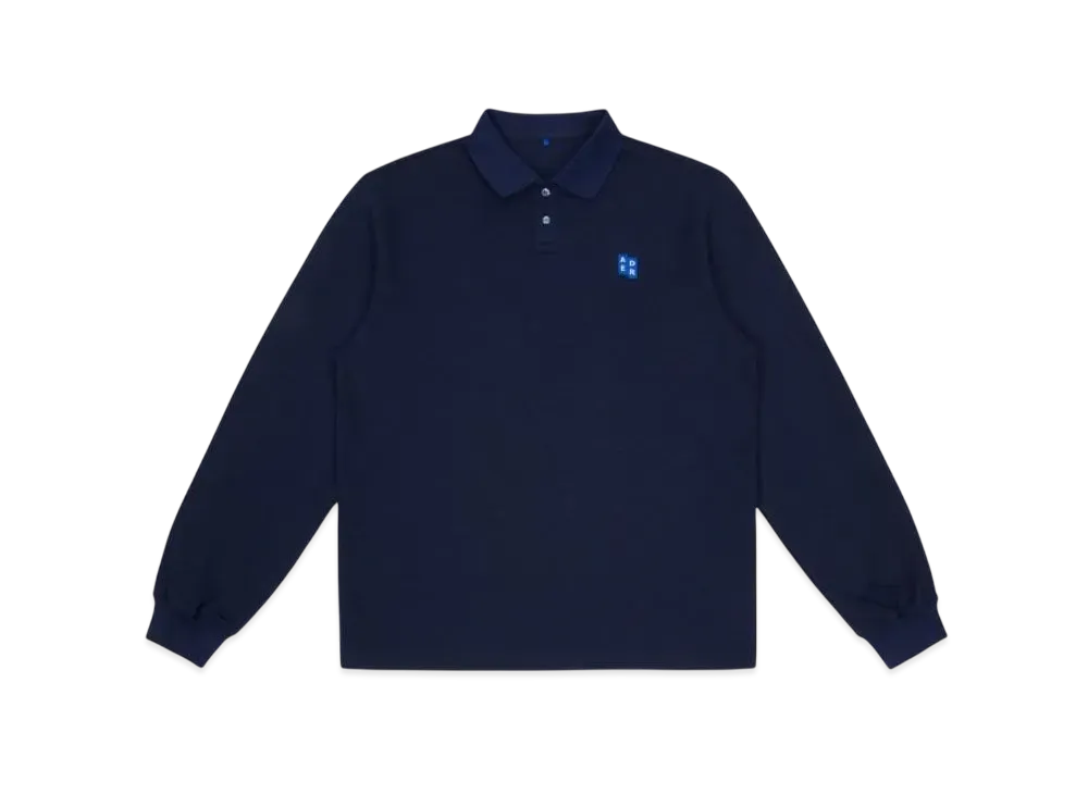 ADERERROR Tag LS Polo T-Shirt 04 "Navy"