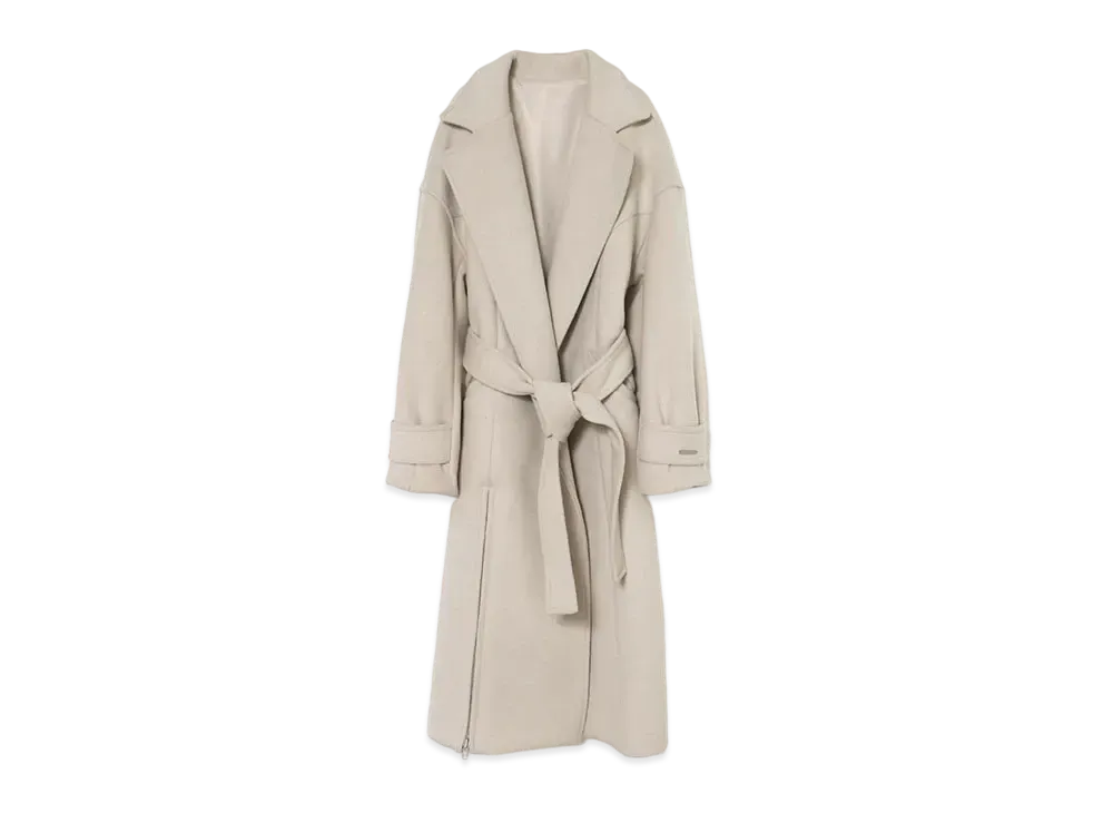 ANDMARY Ange Slit Long Coat "Light Beige"
