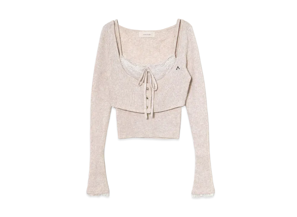 ANDMARY Brenda Lace Knit Set "Beige"