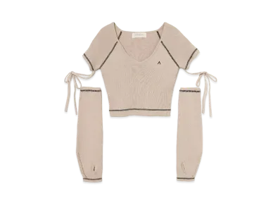 ANDMARY Kitty Knit Tops "Beige"