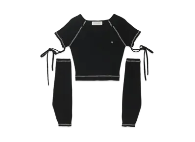 ANDMARY Kitty Knit Tops "Black"