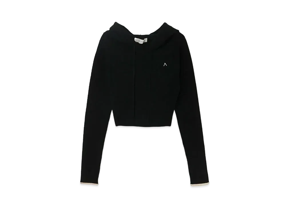 ANDMARY Heart Point Knit Hoodie "Black"