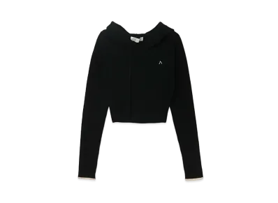 ANDMARY Heart Point Knit Hoodie "Black"