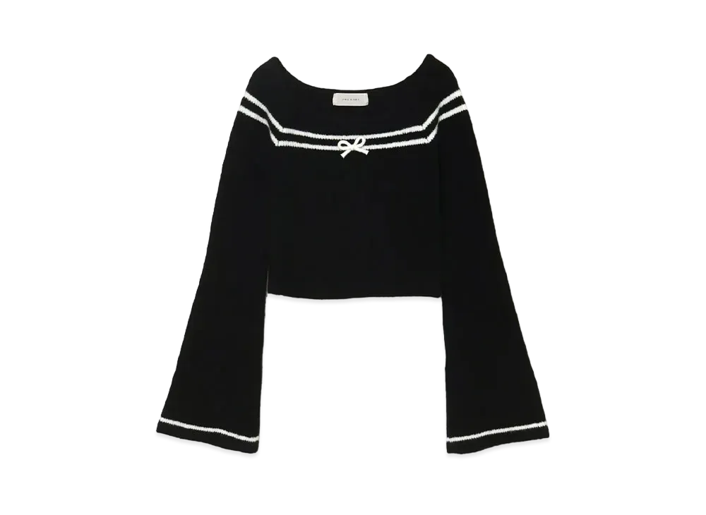 ANDMARY Blair Ribbon Knit Tops "Black"