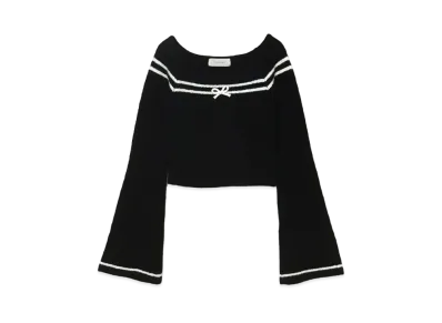 ANDMARY Blair Ribbon Knit Tops "Black"