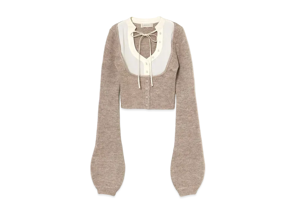 ANDMARY Rebecca Ribbon Knit Tops "Beige"
