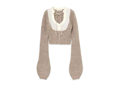ANDMARY Rebecca Ribbon Knit Tops "Beige"