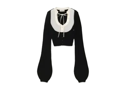 ANDMARY Rebecca Ribbon Knit Tops "Black"