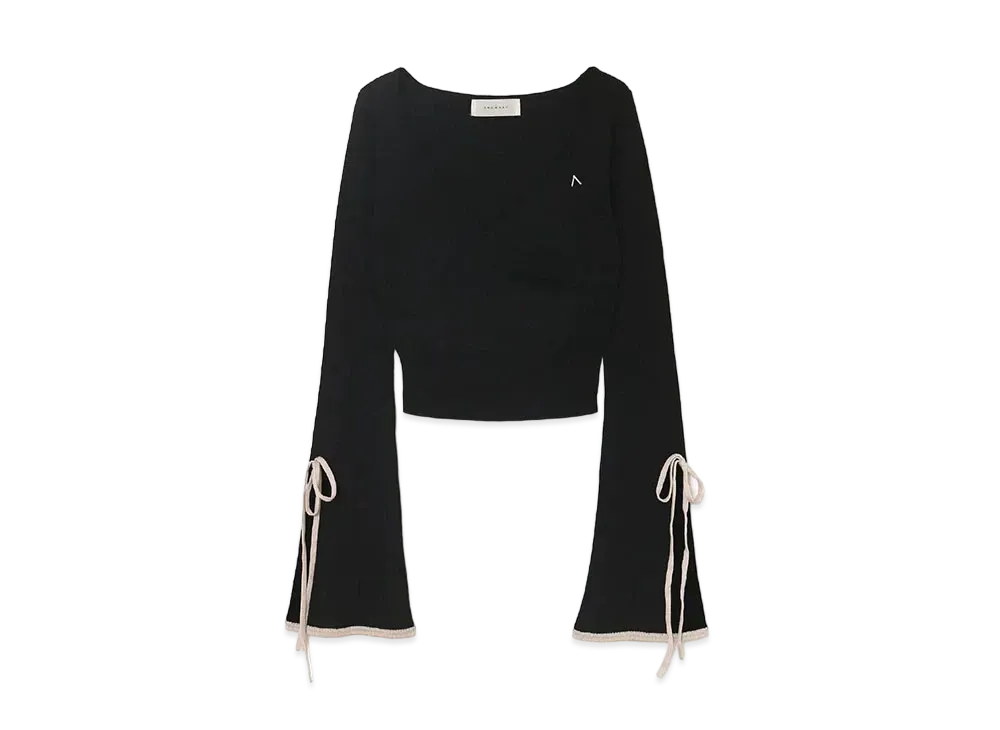 ANDMARY Silk Cachecoeur Tops "Black"