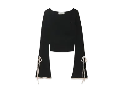 ANDMARY Silk Cachecoeur Tops "Black"