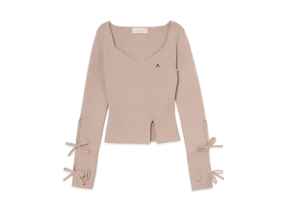 ANDMARY Mei Ribbon Tops "Pink Beige"