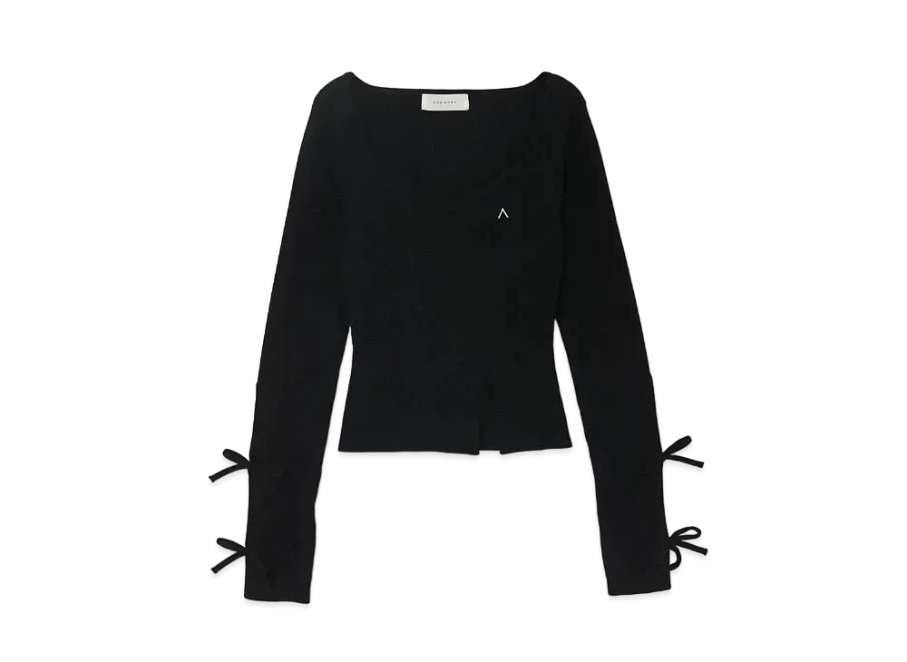 ANDMARY Mei Ribbon Tops "Black"