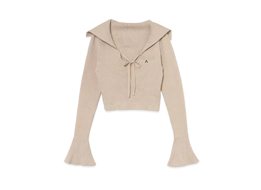 ANDMARY Chloe Ribbon Knit Tops "Beige"