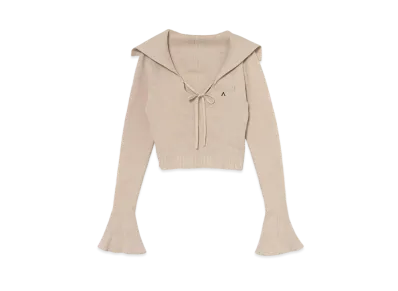 ANDMARY Chloe Ribbon Knit Tops "Beige"