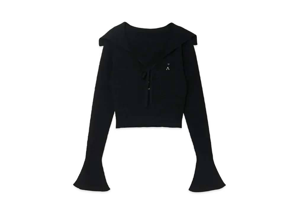 ANDMARY Chloe Ribbon Knit Tops "Black"