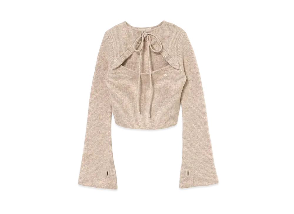 ANDMARY Anita Ribbon Knit Tops "Beige"